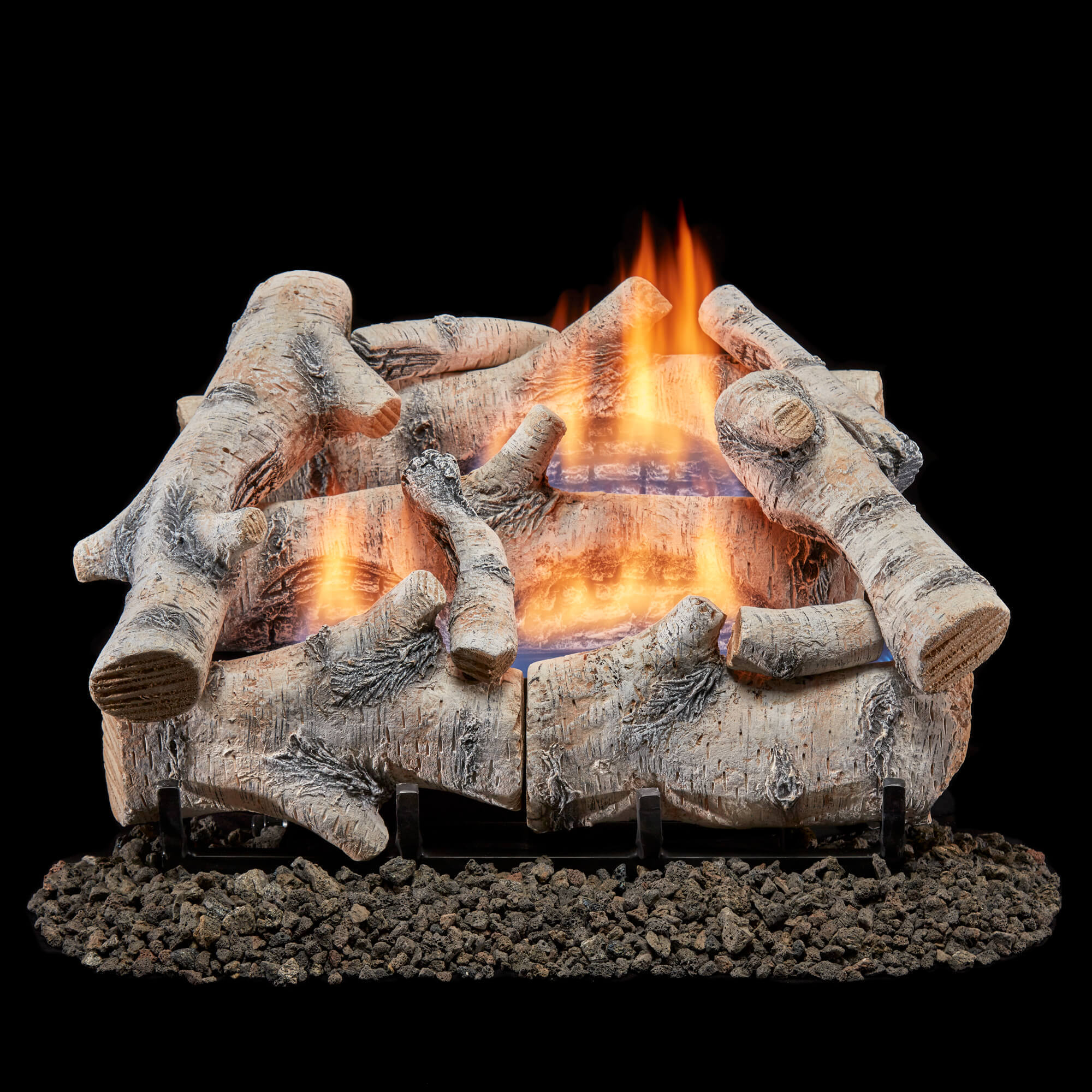 Bluegrass Living, Vent Free Gas Log Set - 18in. Birch Wood, 3000 Heat Output 30000 Btu/hour, Heating Capability 1500 ft², Model# B18DR-UL3
